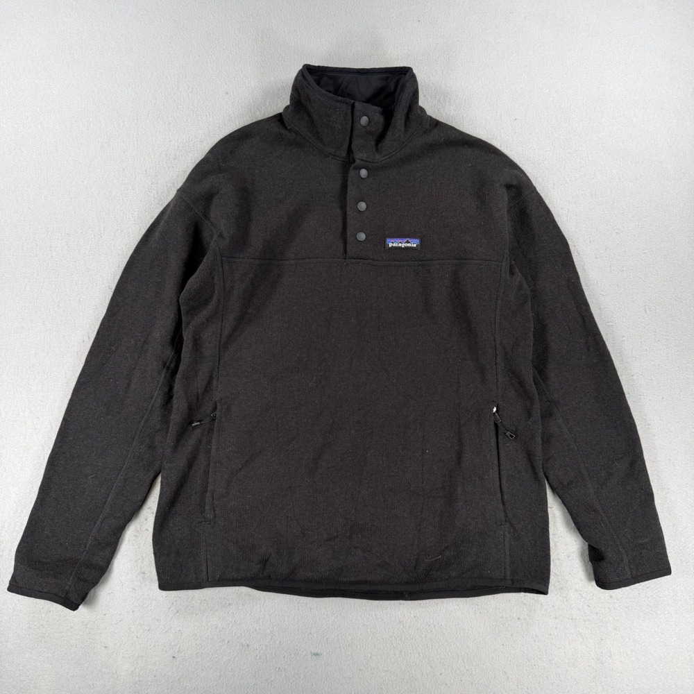 Patagonia Better Sweater 1/4 Snap Fleece Pullover Jacket Black Womens Medium